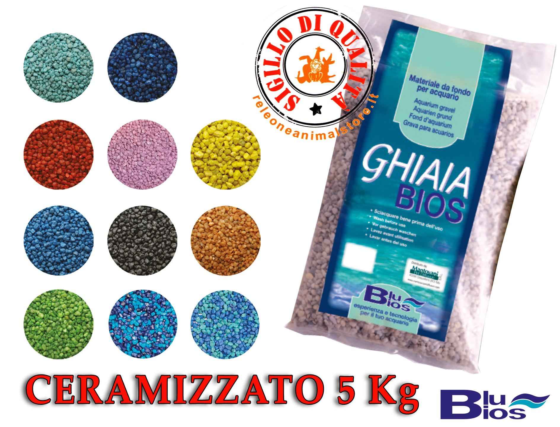 Sabbia e Ghiaia - releoneanimalstore - Sabbia Ghiaia Ceramizzato Blu Bios  Fondo per acquari Colorata 5 Kg